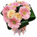 букет из кремовых роз и розовых гербер. Украина