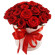 красные розы в шляпной коробке. Украина
